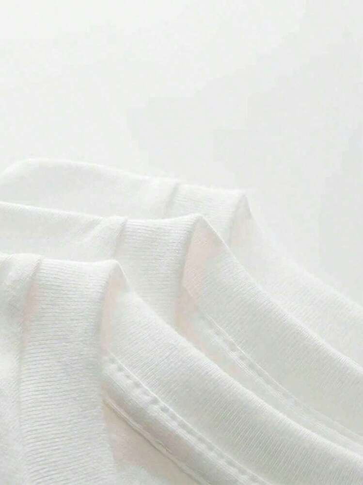 Premium Printed T-Shirt Loose Always Be Kind | Black Knotted Hem, Combined With Teal/Blue-Gray Text And Pink Flowers, Casual Crew Neck T-Shirt, Suitable For Everyday Wear, Regular Fit, Solid Color Short-Sleeve Crew Neck T-Shirt For Spring/Summer, Versatile Basic Undergarment, Summer Top For Women. Gift Idea. - White - View 3