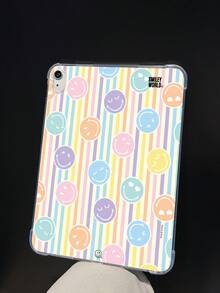 Smiley World SmileyWorld® | 1個防震全包覆TPU透明平板保護殼，彩色笑臉與條紋背景圖案，新款相容於Air2 2014(9.7吋)、Air4 2020(10.9吋)、Pro 11(M4)2024(11吋)、11 2025(11吋)、7 2019(10.2吋)、Pro 13(M4)2024(13吋)、8 2020(10.2吋)、10 2022(10.9吋)、Air3 2019(10.5吋)、5 2017(9.7吋)、6 2018(9.7吋)、Air5 2022(10.9吋)、Pro 11 2021(11吋)、Pro 11 2020(11吋)、Pro 12.9 2018(12.9吋) - 彩色 - 查看 4