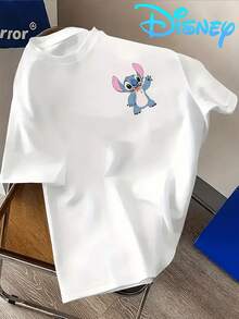 (Disney Licensed)Disney Lilo & Stitch Men's Oversized Graphic T-Shirt, Stitch With Multiple Expressions Comic Strip Print Crew Neck Short Sleeve Casual Streetwear Tee, Cute Alien Character Cotton Blend Summer Top, Mens Clothes, Men, Ropa De Hombre, Summer Clothes, Men Shirts, Graphic Tees, Disney Outfits Men, Graphic Tees, Camisetas Para Hombre, Camisas Para Hombre, Summer Outfits For Men, Father's Day Gift, Perfect Gift For Family And Friends, Which Are Necessary For Birthday Parties, Disney Shirts, Mens Clothes, Summer Clothes, Officially Licensed Disney T-Shirts, Disney Men's And Women's Spring/Summer Fashion Casual Short-Sleeve T-Shirts - trắng - Xem 1