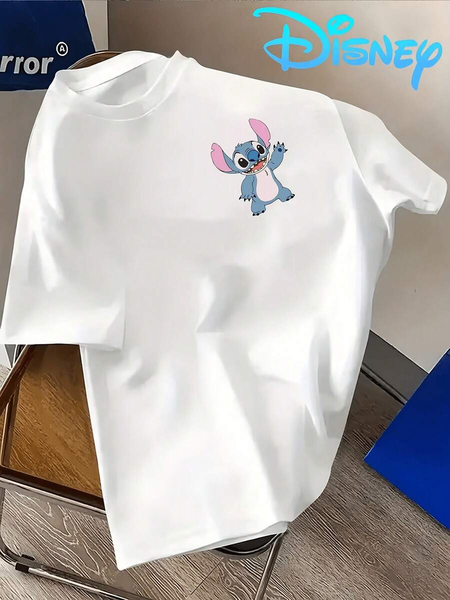 (Disney Licensed)Disney Lilo & Stitch Men's Oversized Graphic T-Shirt, Stitch With Multiple Expressions Comic Strip Print Crew Neck Short Sleeve Casual Streetwear Tee, Cute Alien Character Cotton Blend Summer Top, Mens Clothes, Men, Ropa De Hombre, Summer Clothes, Men Shirts, Graphic Tees, Disney Outfits Men, Graphic Tees, Camisetas Para Hombre, Camisas Para Hombre, Summer Outfits For Men, Father's Day Gift, Perfect Gift For Family And Friends, Which Are Necessary For Birthday Parties, Disney Shirts, Mens Clothes, Summer Clothes, Officially Licensed Disney T-Shirts, Disney Men's And Women's Spring/Summer Fashion Casual Short-Sleeve T-Shirts - trắng - Xem 1