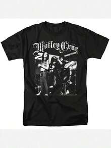 Herren-Grafik-T-Shirt mit Rockband-Motiv – Schwarzes Shirt mit Molly Ringo Bandmitgliedern und Gitarrendesign, hergestellt aus hochelastischem Material für eine normale Passform, kurze Ärmel und ein lässiger Rundhalsausschnitt. Minimalistisches Sweatshirt im Grafik-Design, Vintage-Kleidung, Streetwear, Ausgeh-Oberteile, Sommer-Oberteile, Frühlings-Outfits, lustige Shirts, passende Paar-Outfits, passende Urlaubs-Outfits, lässiger Figurdruck, Street-Fashion, vielseitig. - Schwarz - Übersicht 7