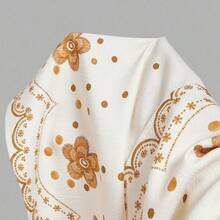 MOD Vestido mini con estampado floral, escote halter y volantes, para vacaciones - Albaricoque - Ver 6