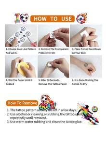 16sheets Soccer-Themed Party Tattoo Stickers, Featuring Realistic Football Designs Including Soccer Moves, Soccer Fields, Jerseys, And Cleats. Multi-Element Pattern Design For Sports Events And Soccer Party Costumes. Temporary Faux Tattoos - Multicolor - View 8