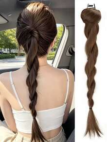 Low Bun Fake Hair Braid, Women's Faux Hair Messy Scrunchie Bun, Fluffy Ponytail Extension, Y2K Personalized Music Festival Summer Hair Accessories Vacay Claw Clips - Multicolor - View 3