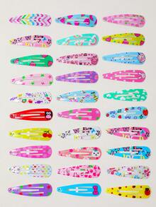 10/30pcs Colorful Fruit Print Cute Hair Clips For Girls, Bangs & Side Hair Decor, Suitable For Daily Use,Hair Barrettes,Hair Claws - Multicolor - View 7