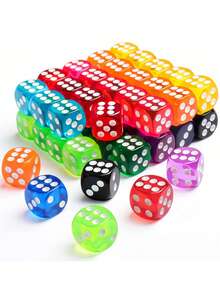 50 pezzi Rosa/30 pezzi Colorati Dadi Cubici, Adatti per Giochi da Tavolo e Feste, Ottimi per Feste di Vacanza, Compleanni e Altri Raduni - Multicolore - Visualizzare 4