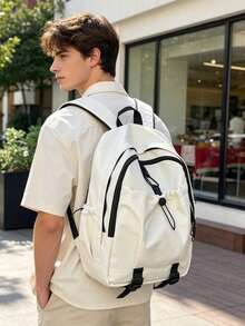Ba lô dây rút nhiều ngăn unisex, túi nylon bền chắc dung tích lớn, balo đựng laptop cho học sinh, sinh viên, du lịch ngoài trời. - Nhiều màu - Xem 2