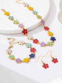 Elegant Personalized Purple Flower Bead Jewelry, Versatile High-End Gift - Colorful - View 3
