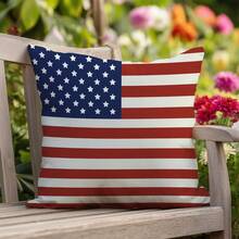1 pezzo Federa per cuscino 4th Of July, stampa monofronte in velluto pesca in poliestere, dimensioni 45*45CM/18*18 pollici, adatta per decorazione della stanza, decorazione moderna e minimalista per divano e soggiorno, idea regalo - Multicolore - Visualizzare 4