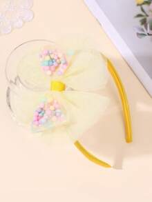 1pc Yellow Tulle Hair Band,Candy Accessories Headband,Sweet Hair Accessories For Girls Teens Wedding Theme Party Decorations Gifts - Yellow - View 4