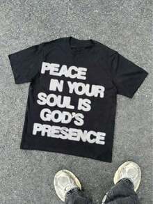 Premium Unisex Casual T-Shirts With "GOD'S ART ON DISPLAY" Print, Customizable Graphic Tees For Men - Men's T-Shirts. Casual And Stylish Short-Sleeved T-Shirts For Summer, Made Of 100% Cotton. The Most Popular Top For Men. - 黑色 4 - 查看 1