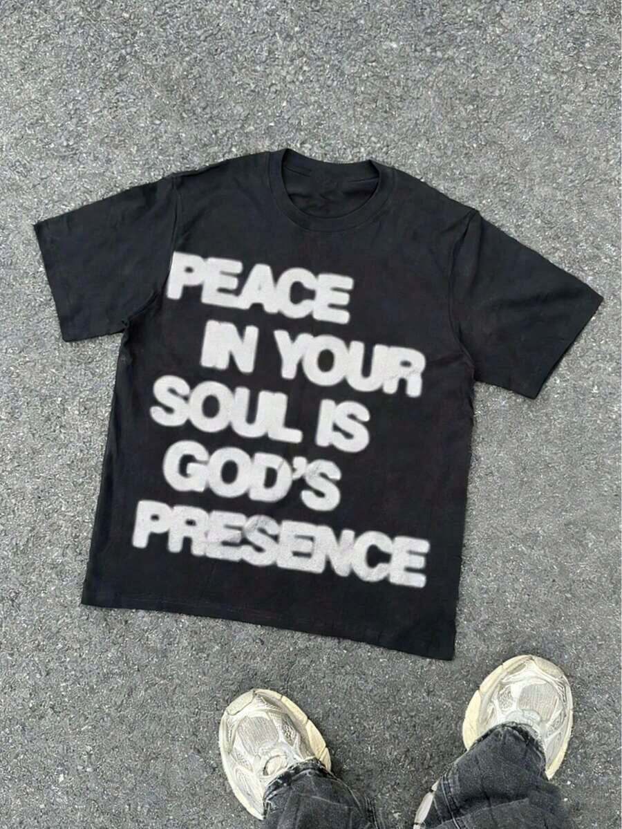 Premium Unisex Casual T-Shirts With "GOD'S ART ON DISPLAY" Print, Customizable Graphic Tees For Men - Men's T-Shirts. Casual And Stylish Short-Sleeved T-Shirts For Summer, Made Of 100% Cotton. The Most Popular Top For Men. - 黑色 4 - 查看 1