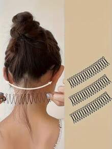 1/2/3pcs Multi-Functional Hair Comb, Broken Hair Organizer Box, Hairband Back Combing, Hair Clip With Spoon, Hair Accessory Broken Hair Comb - Multicolor - View 4