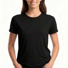 Camiseta Estampada Premium de Verano para Mujer, Talla Grande, Camiseta Casual Estampada para Mujer - Negro - Ver 3