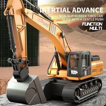 Excavator Toy Gift, 1/40 Alloy Metal Die-Cast Excavator Digger Construction Vehicle Model Decoration Gift For Boys Men, Yellow Pull Back Engineering Truck Collectible Hobby Present For Adult Fan Festival Birthday - Multicolor - View 10