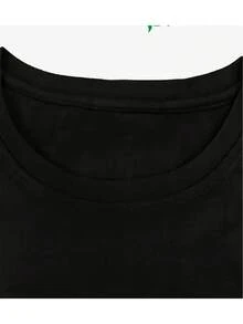 Women's T-Shirt: Casual Short-Sleeved Crew Neck T-Shirt For Ladies, The Perfect Choice For Spring And Summer, A T-Shirt For Everyday Wear. | Printed T-Shirt | Lightweight Fabric, Casual Top For Everyday Wear, Breathable And Comfortable, A Must-Have For All Seasons, Machine Washable, Non-See-Through Fabric, Comfortable And Fashionable Top, Breathable Basic Style, Versatile And Essential Garment For Women. - 黑色 - 查看 4