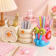 SpongeBob SquarePants 1pc Gary Snail Cartoon Pen Holder, Plastic Desktop Storage Rack, Pen Cup, Stationery Desktop Decor, Makeup Brush Holder, Office Desk Decoration, Beautify Workspace, Fun Room Decor, Holiday Gift - Multicolor - View 4