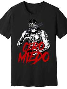 Camiseta Unisex de Algodón Negro de Manga Corta para Hombre y Mujer, Diseño Gráfico Pentagon Jr Cero Miedo, Ajuste Casual y Cómodo, Lavable a Máquina, 180g - Negro - Ver 1