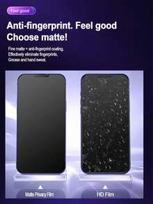 MIGAE 2pcs - Matte Privacy Screen Protector, Compatible With IPhone, Ceramic Film, Full Coverage, Smooth Touch, Anti-Fingerprint, Easy Installation, Anti-Peeping, Anti-Drop, Anti-Glare, Compatible With Iphone 18 Pro/18 Pro Max/17 Pro Max/17 Pro/17 Air/17/16E/16 Pro Max/16 Pro/16 Plus/16/15 Pro Max/14 Pro Max/13 Mini/12/11/XS Max/XR/8+/7 Plus Series - Black - View 4