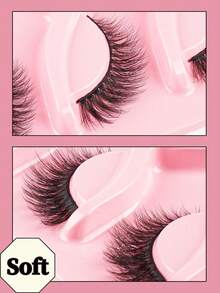 5 pares de pestañas postizas W55, estilo europeo y americano rizado y estereoscópico, que crean fácilmente un maquillaje de ojos de gato mixto natural, grado de rizado D, 5 pares, longitud mixta de 6-14 mm, ajuste natural a la forma del ojo. Material ligero y amigable con la piel, reutilizable, fácil para principiantes, ahorra tiempo de maquillaje DIY, adecuado para el transporte diario, citas, salidas, gran regalo para novias y días festivos. - Negro - Ver 4