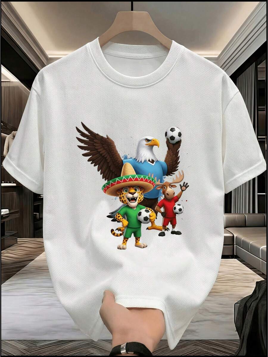 Mexico National Team 2026 Fan T-Shirt, Made Of Pure Cotton, Lightweight, Unisex For Teenagers And Adults, With A Urban Print, Suitable For Watching Games And Traveling. - 白色 - 查看 1