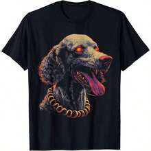 1 All Seasons Happy Golden Doodle Face Design T-Shirt, Pure Cotton, Single Side Print, Round Neck, Short Sleeve, Unisex, Base Layer, 180g, 100% Cotton. - 顏色 8 - View 7