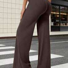YEOREO Workout Leggings Womens No Front Seam Straight Leggings  31.5" High Waist Buttery Eddiy Gym Yoga Pants Summer Leggings For Women - Marrón oscuro - Ver 1