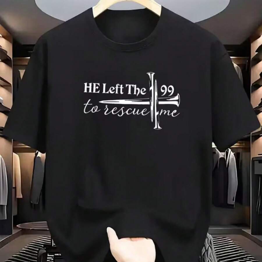 Printed T-Shirt For Men And Women - Black - View 1