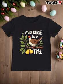 Camiseta Deportiva Casual para Mujer con Ilustración de Perdiz y Texto en Negrita - Camiseta Negra Elástica de Cuello Redondo, Lavable aáquina, Confortable y Apta para Todas las Estaciones, para Estilo Casual. - Negro - Ver 6