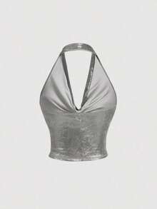 Set de 3 tops de mujer con diseño de tirantes metálicos y espalda descubierta - Multicolor - Ver 11