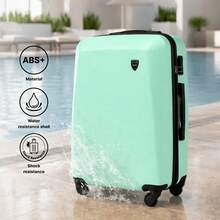 Bộ 3 hoặc 4 vali hoặc chọn vali có sẵn các kích thước 28", 24", 20", 18" inch / Kích thước xấp xỉ 75 x 50 x 30 cm hoặc 68 x 41 x 25 cm hoặc vali xách tay 55 x 40 x 20 cm hoặc vali xách tay 50 x 34 x 18 cm với bánh xe có thể tháo rời / Chất liệu ABS+ cao cấp, vali xách tay có khóa kết hợp và 4 bánh xe xoay 360°, vali có bánh xe cho các hãng hàng không phổ biến, vali du lịch nhỏ có bánh xe có thể tháo rời, hành lý du lịch bền bỉ / Màu sắc PLOVER: Xanh ngọc, Đen, Than chì, Đỏ, Vàng - Màu xanh ngọc - Xem 4