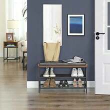 Foldable Shoe Racks - Marrn Rstico Negro - View 4