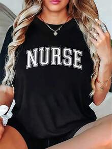 1 Women's Summer Short Sleeve T-Shirt - Comfortable And Stylish Top For Healthcare Professionals, 180g 100% Cotton. - 黑色 - 查看 12