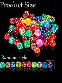 50 pezzi Rosa/30 pezzi Colorati Dadi Cubici, Adatti per Giochi da Tavolo e Feste, Ottimi per Feste di Vacanza, Compleanni e Altri Raduni - Multicolore - Visualizzare 5