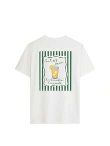 1 Piece Casual Fashion For Men And Women. Lightweight, Comfortable, And Soft Short-Sleeved T-Shirt, Suitable For Everyday Wear, INS Street Style With The Graphic Print "But My Jesus Is Making Lemonade," Versatile White Casual Summer T-Shirt, Easy To Match, For Daily Wear, Street Style, Vacation Outfits, Weekend Outfits. - 白色的 - 查看 3