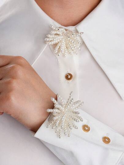 2-Pack Shirts Cufflinks Decorations, Handcrafted Beaded Button Covers And Tassels, Adorable And Elegant Shirt Lapel Pins, Decorative Cufflinks For Suits And Tuxedos, Fashionable Clothing Accessories Button Box, DIY Button Clips, Men's And Women's Shirt Cufflinks, Daily, Party, And Holiday Outfit Decorations, Festive/Birthday Gifts