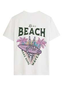 Women's Short-Sleeve Printed T-Shirt For Summer, Polyester Fabric, Multifunctional Style, Regular Fit, Weight 180 Grams, 1 Unit. 100% Cotton - White - View 4