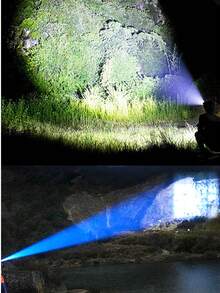 1 buah Lampu Kepala LED Super Terang, Lampu Kepala Tahan Air dengan Jangkauan Jauh 6000m, Cocok untuk Berburu Malam di Luar Ruangan, Memancing, Berkemah, Bersepeda, dan Penerangan Kerja - Hitam - View 4