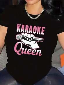 One Lightweight And Durable Short-Sleeved T-Shirt For Karaoke Lovers. Ideal For Parties, Dinners Out, Or Relaxing At Home, With A Fun Microphone Design And A Comfortable Fit, Perfect For Those Who Love To Sing. 180g 100% Cotton - 黑色 - 查看 1