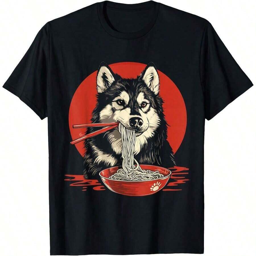 1 Piece Of Vintage Schnauzer Print T-Shirt For All Seasons, 100% Cotton, Single-Sided Print, Round Neck, Short Sleeve, Unisex, Base Layer, 180g Cotton. - 顏色 9 - 查看 1