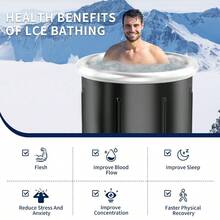 Large Bath Tub Athletes, Cold Plunge Tub Recovery, Plunge Tub With Cover Family Gardens, Gyms, And Cold Therapy Training - Default - View 5