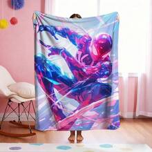 1pc S-Pider-Man Print Blanket,Retro Cartoon Style Throw Blanket,Cartoon Character Printed Blanket,All-Season Universal Nap Blanket,Character Home Decor Blanket,Modern Fashion Gift Suitable For Home Bedroom Bed Sofa Office Lunch Break Cover Picnic Blanket - Multicolor - View 1