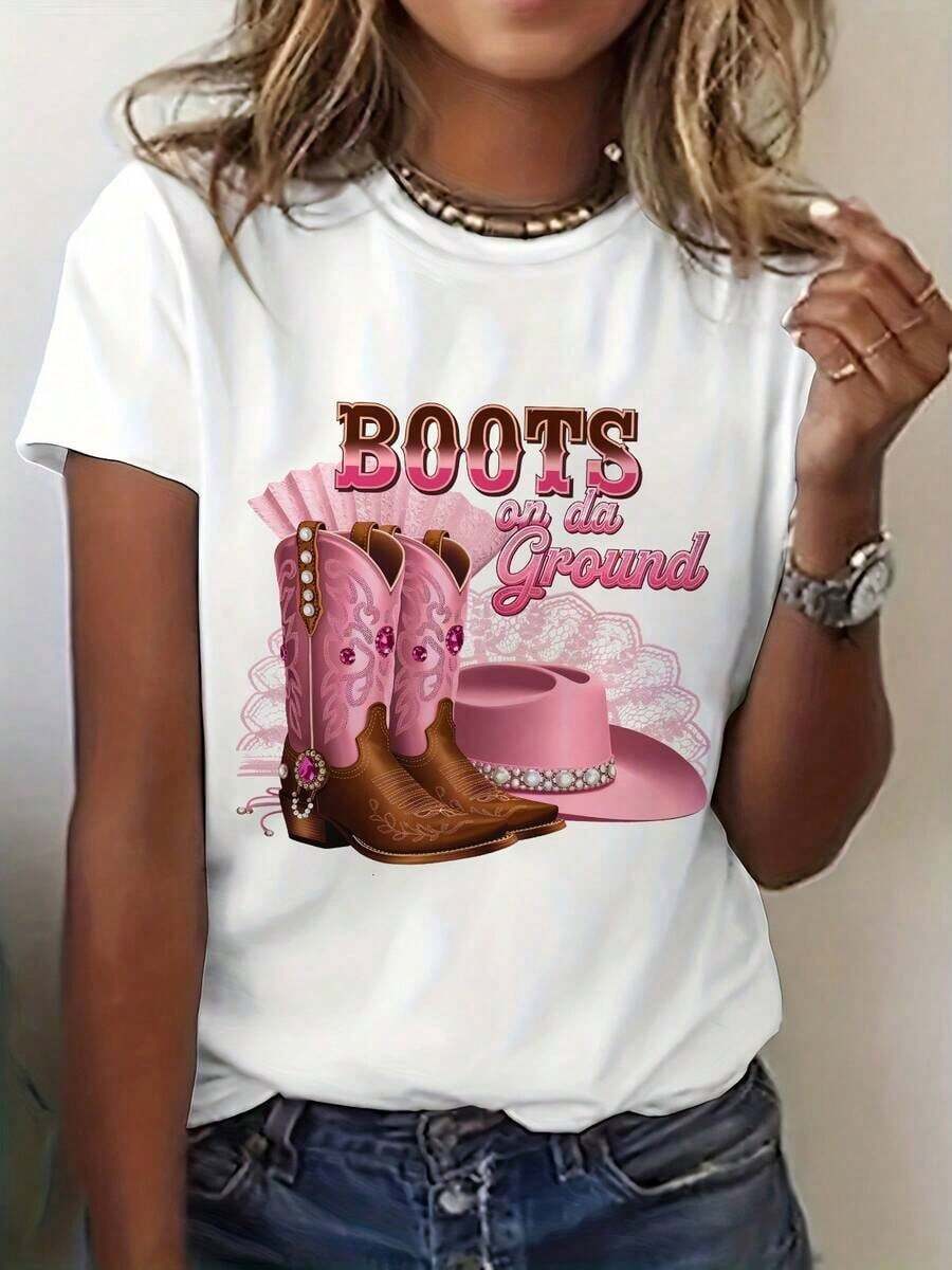 Camiseta unisex con estampado de vaquera de los 90, top casual de manga corta para primavera/verano, ropa de mujer, blusas casuales para mujer, camisetas de hombre, camisas de hombre, sudadera de hombre. Moda moderna perfecta para el día a día. - Multicolor - Ver 1