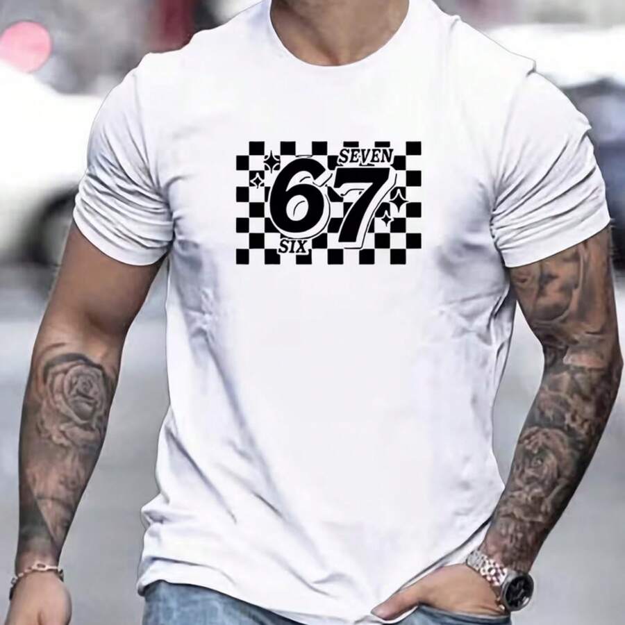 Printed T-Shirt For Men And Women - White - View 1