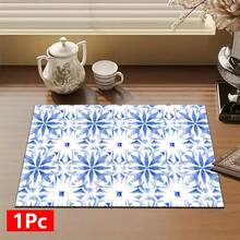 1pc Retro Pattern Retro Printed Absorbent Dish Drying Mat, Home Decor, Suitable For Espresso Machine Countertop, Sink Drain Mat, Soft Faucet Pad, Bathroom Cup Mat, Kitchen & Bathroom Accessories - Multicolor - View 15
