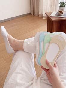 5 đôi tất nữ mùa hè mỏng, trong suốt, thoáng khí, kiểu tất lưới cổ ngắn, đa năng, thích hợp làm quà tặng - Nhiều màu - Xem 3