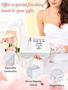 Customized Personalized Magnetic Ribbon Gift Box, Customized Bridesmaid Invitation Box, Bride Gift Box, "Will You Be My Bridesmaid?" Box, Wedding Gift Box - Multicolor - View 5