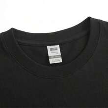 Fashionable Printed Short-Sleeve T-Shirt, 100% Premium Cotton - Featuring A  "JUST PEACHY" Print, Suitable For Holidays And Everyday Wear. Ideal For Women, Family, And Friends. Crew Neck Design, Machine Washable, Suitable For All Seasons, Perfect For Daily Wear. Interesting Pattern Design, Suitable As A Holiday Gift. Soft Texture, The Best Choice For Women. Gift Idea - 黑色 - 查看 4