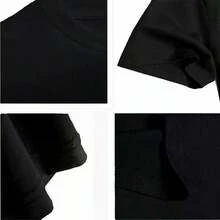 Camiseta Estampada Premium de Verano para Mujer, Talla Grande, Camiseta Casual Estampada para Mujer - Negro - Ver 4