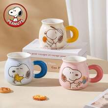 Authentic Snoopy High-Quality Appearance Grade Mug, Cute Character Pattern, Suitable For Home And Office, Ceramic Cup With Lid, Direct Supply - Multicolor - View 2